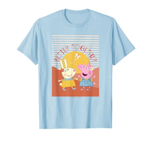 T-shirt Peppa Pig Better Together Rebecca Rabbit pour enfant en coton doux style rétro