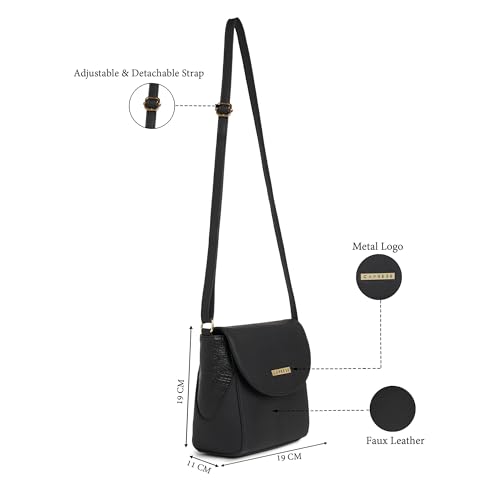 Image of Caprese Vani Medium Sling Bag for Women with Adjustable Strap, Zipper & Magnetic Button Closure | Versatile Handbag with Back Zip for Everyday Use, Travel, and Special Occasions