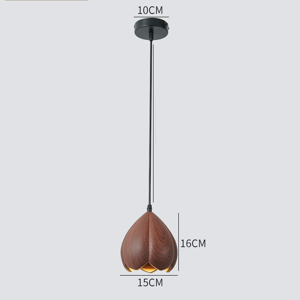 Lampy Wiszące W Stylu Rustykalnym, Rustykalna Drewniana Sufitowa, Wisząca Z Małym Płatkiem Kwiatu Do Zlewu Kuchennego Na Wyspie, Zabytkowy Żyrandol Do Jadalni/Restauracji/Pączek Kwiatu