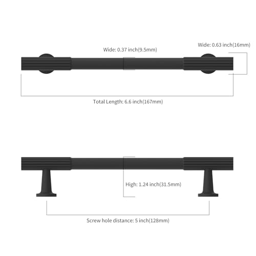 Asidrama 10 Pack 5 inch Matte Black Kitchen Cabinet Handles — view 2