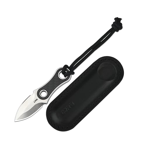 CJRB Knap Pocket Knife, Fixed Blade with Sheath, Pocket Knife with 1.18'' AR-RPM9 Powder Steel Blade, EDC knife with Carbon Fiber Handle for Men Women Outdoor Survival Camping (J1940)