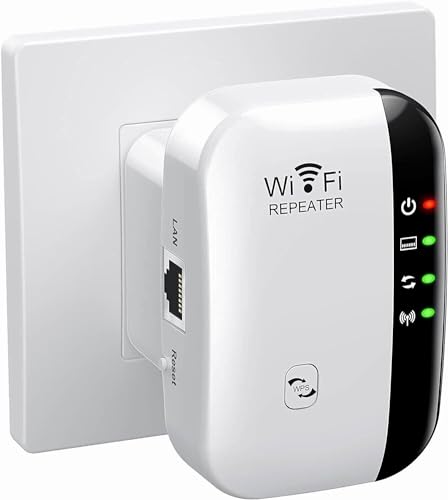 WiFi Repeater Extender, Wired/Wireless Dual-Mode Network Device, 300Mbps Transmission Speed, 2.4GHz WLAN Support, Easy Setup with WPS, US Plug, WPA2/WPA/WEP Security