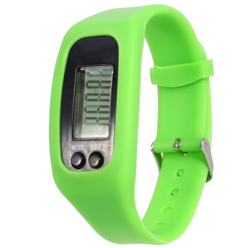 DOITOOL Silikon Sportuhr Schrittzähler Smart Pedometer Grün Fitness Armband Für Laufen Und Wandern Abnehmbarer Elektronischer Uhrkern Langlebig Und Energiesparend