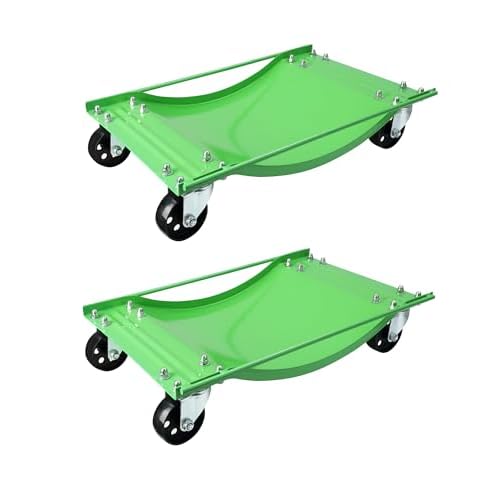 5000 LBS Car Wheel Dolly Set of 2, Vehicle Rollers Dolly for Moving Car with Heavy Duty 3.5 in Steel Wheels, 23.8 in x 14.4 in