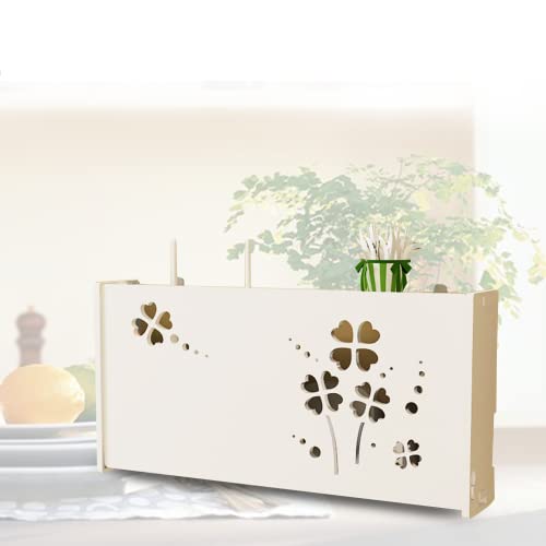 Boîte couverture pour modem et support WiFi mural discret 40x9.5x20 cm