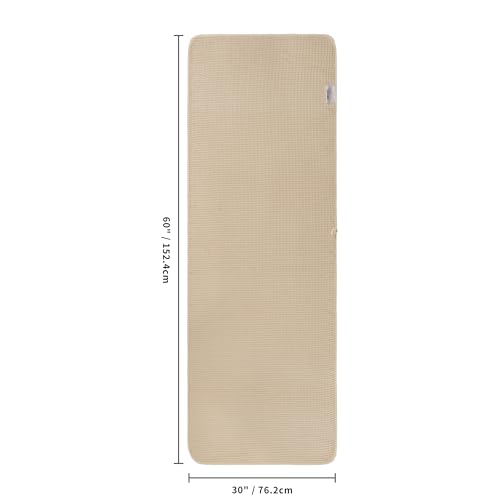 Image of POLYTE 430 GSM Microfiber Oversize Quick Dry Lint Free Bath Towel, 60 x 30 in, 4 Pack (Waffle Weave)