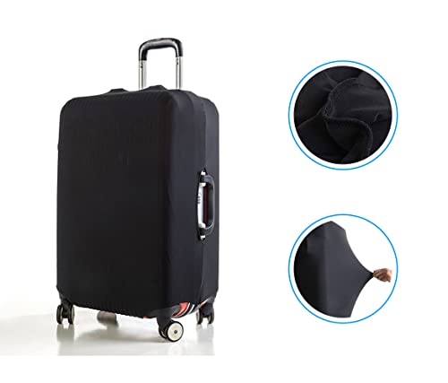 GANNEPIE Travel Luggage Cover Black Printed Suitcase Cover Fits 22-25 Inch4