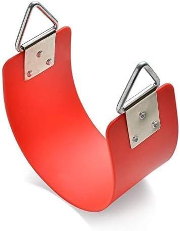 Image of Flexible Swing Seat with Metal Triangle Ring Set for Kids /Adults Outdoor Park Garden Tree Backyard with Plastic Coated Chain (Red, 1.5 Meter)