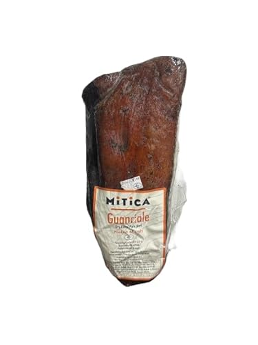 MITICA Guanciale Dry Cured All Natural Italian Pork Jowl | 3-4 lbs | Perfect for Cooking Authentic Italian Dishes | Imported | Product Of Italy | Perfect For Carbonara, Amatriciana & Caccio E Pepe