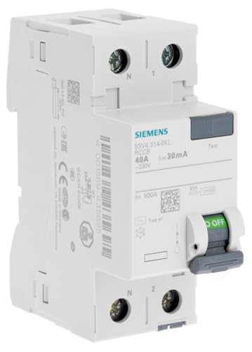 Interrupteur différentiel Siemens 40A 30mA AC pour la protection du tableau électrique