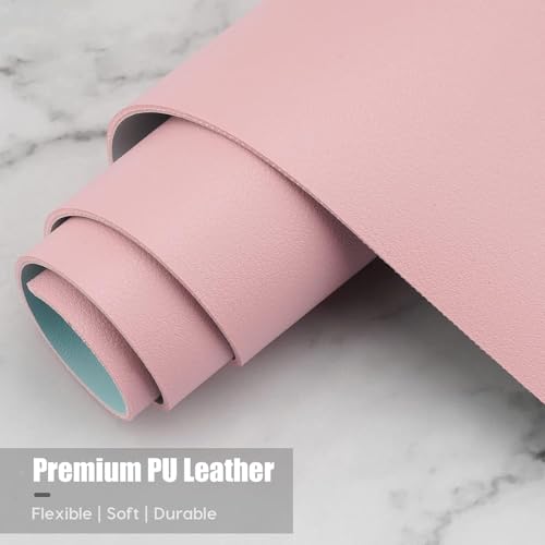 Image of OIVO INDIA PU Vegan Leather Mouse Pad, Non-Slip, Anti-Skid, Reversible use, Single Color, Splash-Proof Suitable for Gaming, Computer, Laptop, Home & Office (60cm X 30cm Apricot Pink)