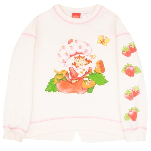 Image of Isaac Morris Limited Strawberry Shortcake Girl's 2-Piece Shirt and Pants Set - Crewneck Sweatshirt & Joggers Bundle for Kids
