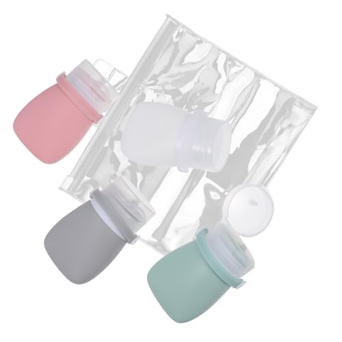 PLAFOPE 旅行用シリコーン製詰め替えボトル 漏れ防止携帯トイレタリー容器 簡単スクイーズ 洗浄可能 ローション シャンプー用小型装瓶
