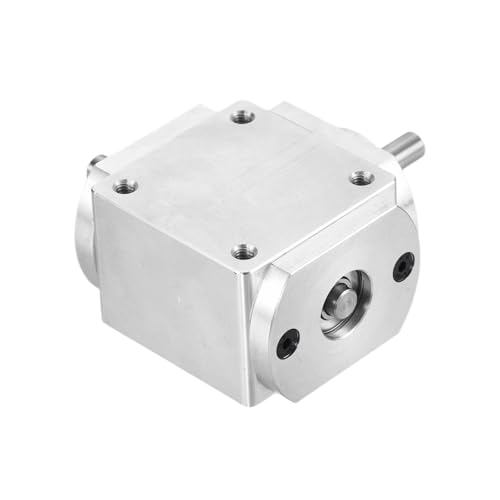 QUARKZMAN Getriebe 90 Grad Rechtwinkel Kegelgetriebe 1:1 Rechts Einzelausgangswelle 1 Modul 20 Zähne Kegelrad Aluminiumrahmen Einfaches Mechanisches DIY Modul 6mm Welle,66x66x30mm(LxBxH)