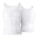 HOTER® Mens Slimming Body Shaper Vest Shirt Abs Abdomen Slim, White (Standard Large)