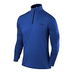 TCA Men's Fusion Pro Quickdry Long Sleeve Half Zip Running Shirt – Athletic Workout Pullover with Pocket & Thumb Holes