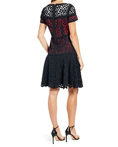 Shani - Ombre Fit and Flare Laser Cutting Dress2