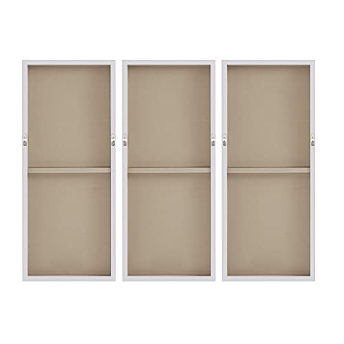 Madison Park Wall Art Living Room Décor - Embellished Hand Painted Canvas, Home Accent Glitter Abstract Bathroom Decoration Ready To Hang Painting For Bedroom, 15" W X 35" H X 1.5" D, Taupe 3 Piece #TOP6