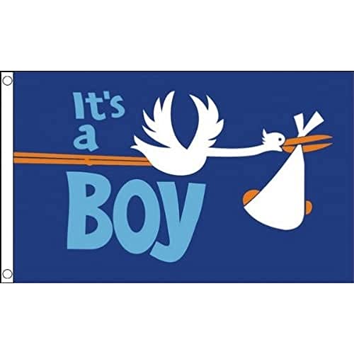 AZ FLAG, Its A Boy Flag, 3x5 Ft, 100D Polyester It'S A Boy, Birth Banner with Two Metal Grommets, Fade Resistant