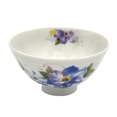 美濃焼 お茶碗 飯碗 お茶漬碗 電子レンジ 食洗機対応 食器 花ものがたり 青 約13cm 日本製 132-1005