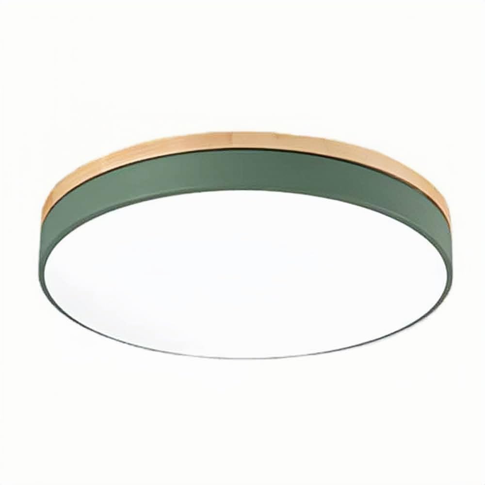 Abinlina Ultra-Thin LED Flush Mount Ceiling Light - Dimmable 3000K-6000K Adjustable Brightness for Home and Office(Green,30cm)