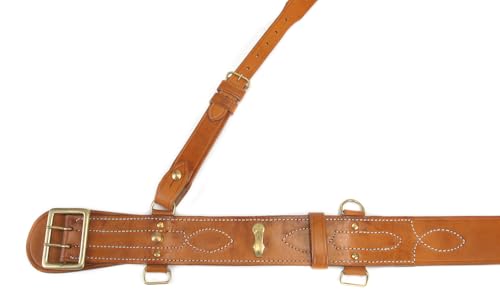 WW1 Sam Browne Belt with Shoulder Strap Brown Leather will fit 46" - 50"4