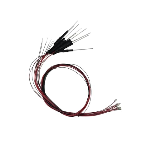 RCGOFOLLOW Set di 10 luci per lampioni da giardino fai da te, compatibili con decorazioni 12 V, per modellini di lampioni giardino a LED, per treni ferroviari, Rosso, 30 cm