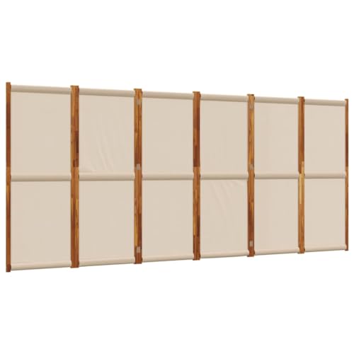 vidaXL Cloison de Séparation 6 Panneaux, Séparateur de Pièce, Écran d'Intimité, Paravent de Salon Chambre Intérieur Extérieur, Taupe
