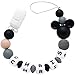 Personalized Pacifier Clip with Name, Customizable Mouse Pacifier Leash for Baby, Universally Fit All Pacifiers (Black)