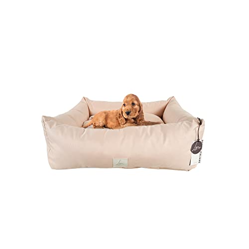 Ligo Buddy-Cuccia per cani Lettino per cani idrorepellente antigraffio,realizzata in Italia.Cuscino Sfodrabile per Cane, uso interno/esterno. Antimacchia. S/M: 70 X 65 cm, BEIGE