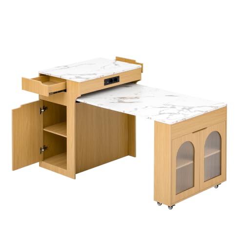 Isla de cocina con ruedas y mesa extensible para optimizar el espacio de tu hogar 5