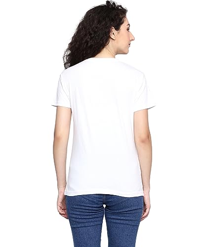 Image of Round Neck T-Shirt Top for Women | Combed Bio-Washed Ring Spun Cotton | Plain | Short Sleeves