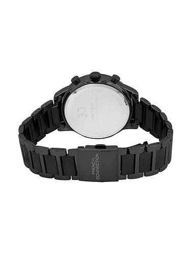 Image of French Connection Sunray Round Dial with Black Stainless Steel Strap Chronograph Watch for Mens - FCN0120BM