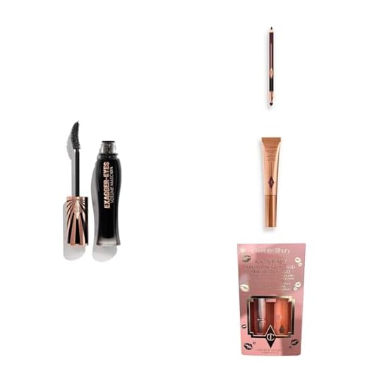 Charlotte Tilbury Eye & Lip Set: 28-Hour Exagger-Eyes Mascara, Rock 'N' Kohl Eyeliner in Bedroom Black, Beauty Light Wand in Spotlight & Icon Baby Lip Duo