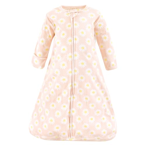 Image of Hudson Baby Unisex Baby Cotton Wearable Sleeping Bag, Sack, Blanket, Lemon Daisy Long Sleeve, 3-9 Months