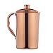 Copper Water Jug 1.5L (50.72 Fl Oz) - Pure Unlined Copper Pitcher for Ayurveda Detox - Glossy Finish