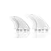 DORSAL Surfboard Fins Quad 4 Set FCS Compatible White Medium Fiberglass with Honeycomb Hexcore
