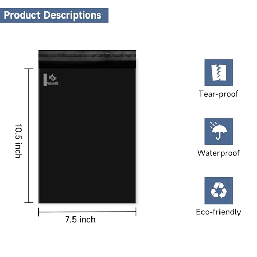 Image of KKBESTPACK 7.5X10.5 100 PCS Poly Mailers Shipping Bags for Small Business - Self Sealing Package Envelopes