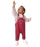 Salopette fille en denim coloré, une matière souple et confortable, adorable avec sa poche coeur