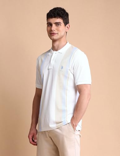 Image of U.S. Polo ASSN. Solid Slim Fit Polo T Shirts for Men - 100% Cotton, Half Sleeves Mens Tshirt