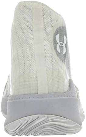 Under Armour Men's Spawn Mid Basketball Shoe, White (102)/Mod Gray, 4 | Image 4