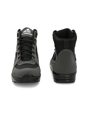 Image of Leo Fitness Waterproof Outdoor Trekking Boots | Black Hiking Boots with Cushioned Footbed, Anti-Slip Rubber Sole