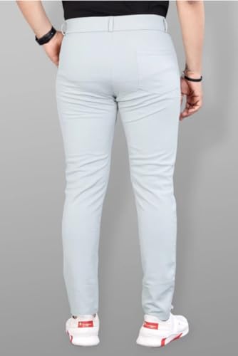 Image of Men's Premium Lycra Slim Fit Trouser Combo (Black & Silver) | Stylish Formal & Casual Pant for Men | Office