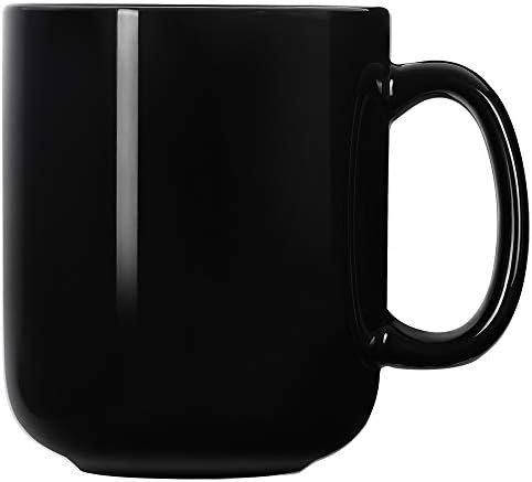 harebe 20 OZ Large Coffee Mug, Smooth Ceramic Tea Cup for Office and Home, Big Capacity with Handle, Black