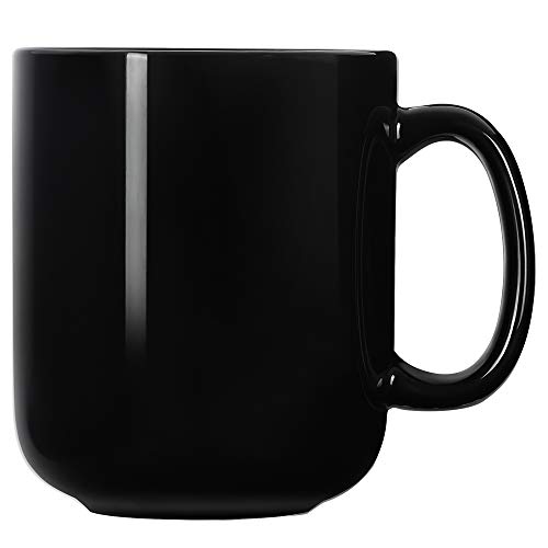Harebe 20 Oz Large Coffee Mug, Smooth Ceramic Tea Cup For Office And Home, Big Capacity With Handle, Black #TOP1