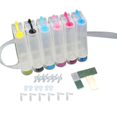 ForgediY 80ML 4 5 6 Colors DIY Continuous Ink Supply System Outer Ink Tank Universal CISS Refill Compatible with for ///(6 Colors)