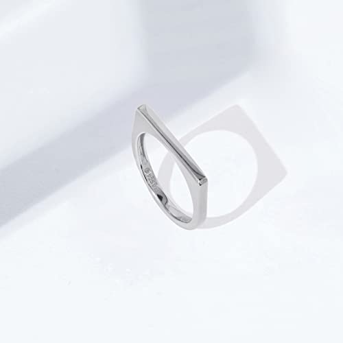 Amazon Essentials Rhodium Plated Sterling Silver Bar Ring Size 10, Silver #TOP3