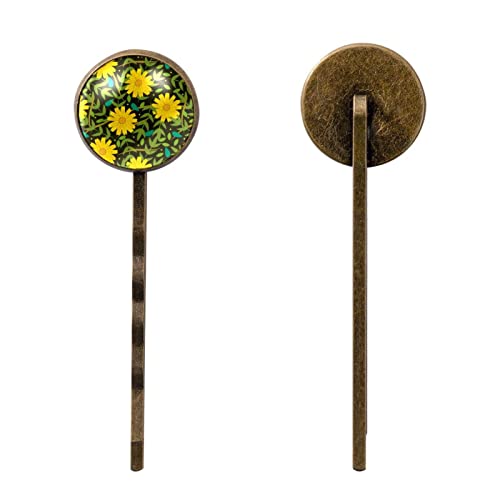 Barrettes à cheveux fleurs jaunes pour femme : lot de 4 pinces élégantes - 2