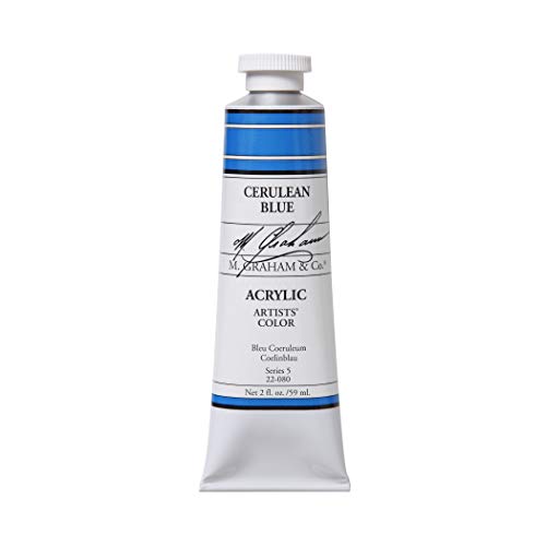 M. Graham 2-Ounce Tube Acrylic Paint, Cerulean Blue