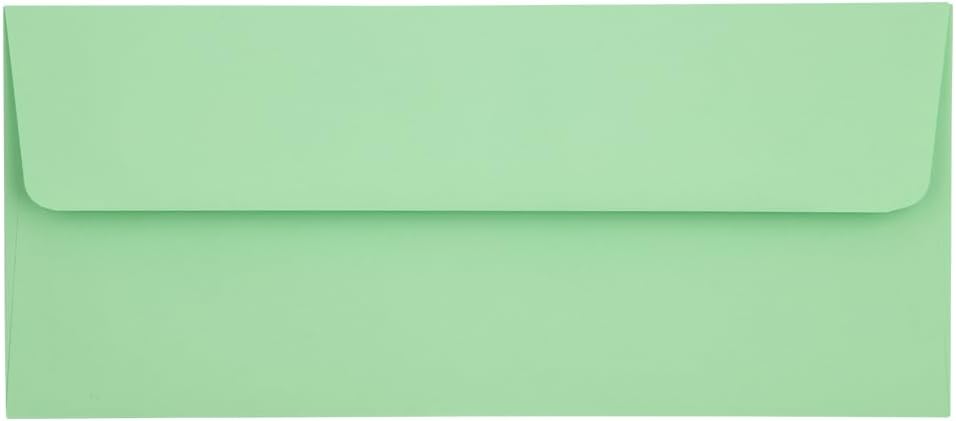JAM PAPER #10 Business Colored Envelopes - 4 1/8 x 9 1/2 - Light Green - Bulk 1000/Carton